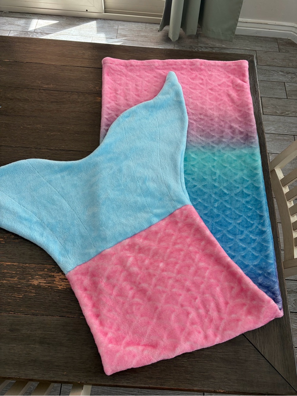 Source Unknown Kids Mermaid Tail Blanket - Pink & Blue